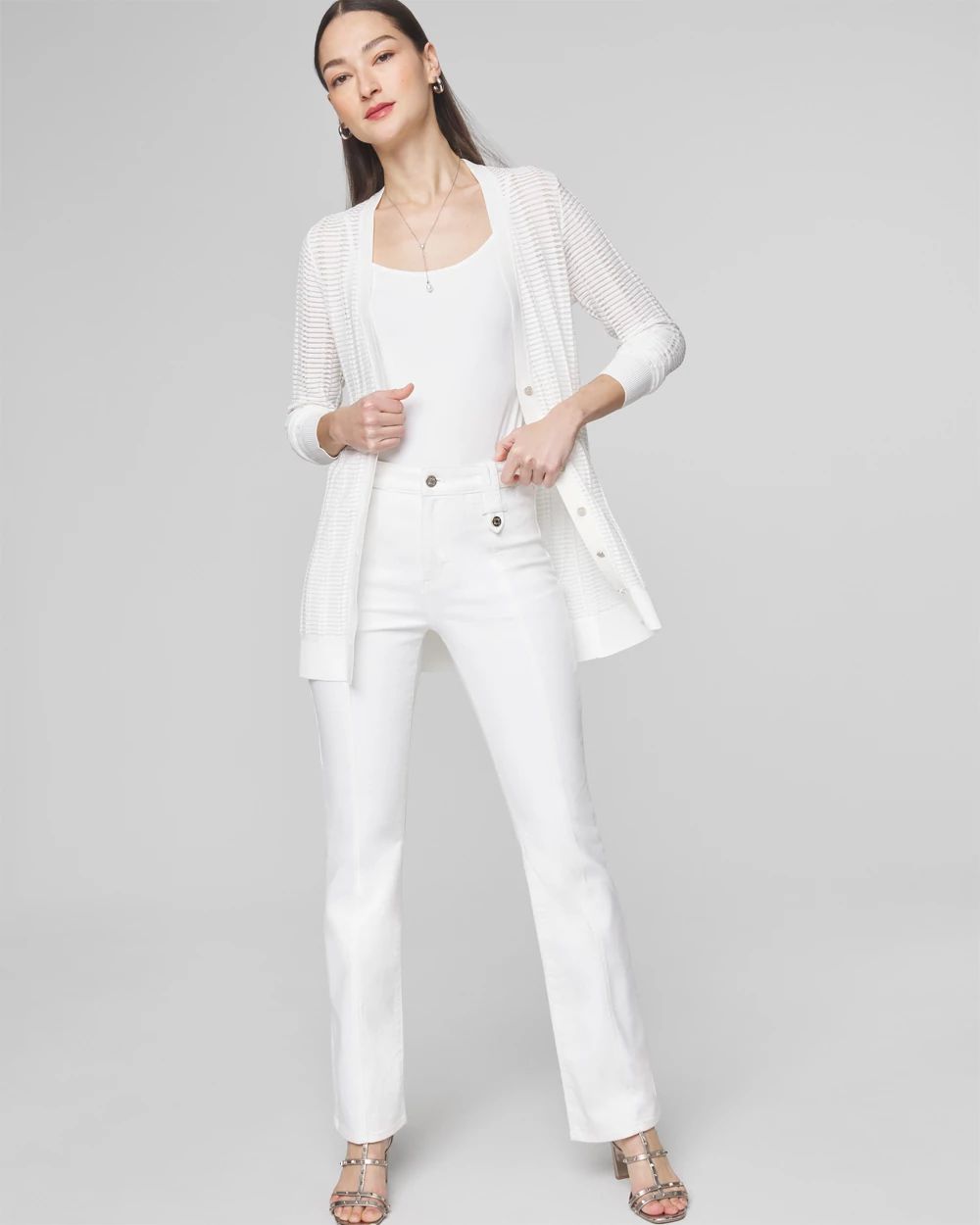 Stitchy Rib Boyfriend Cardigan White House Black Market